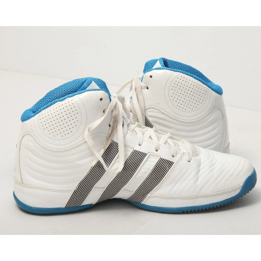 Adidas Commander TD 4 Men's 8.5 White Blue High Top Basketball Shoes